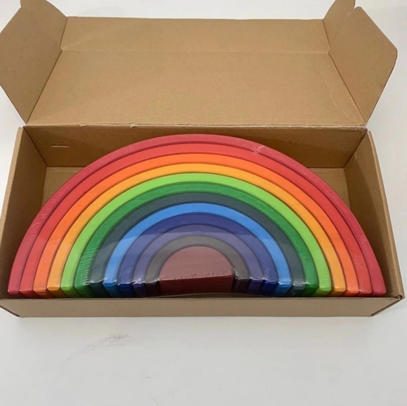 Wooden Rainbow stacking Montessori toy - Picture 12 of 12